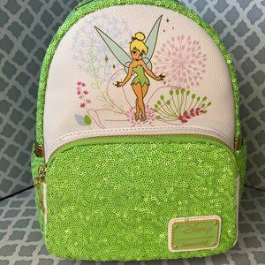 Loungefly Disney Tinker Bell Green Sequin Mini Backpack BNWT!